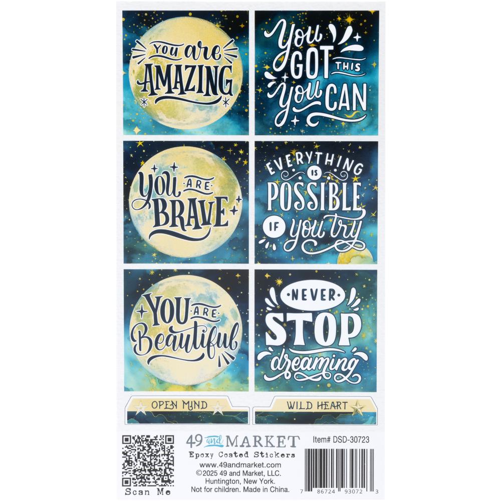 49 And Market Starlight Dreams Epoxy Stickers dsd-30723 back of package