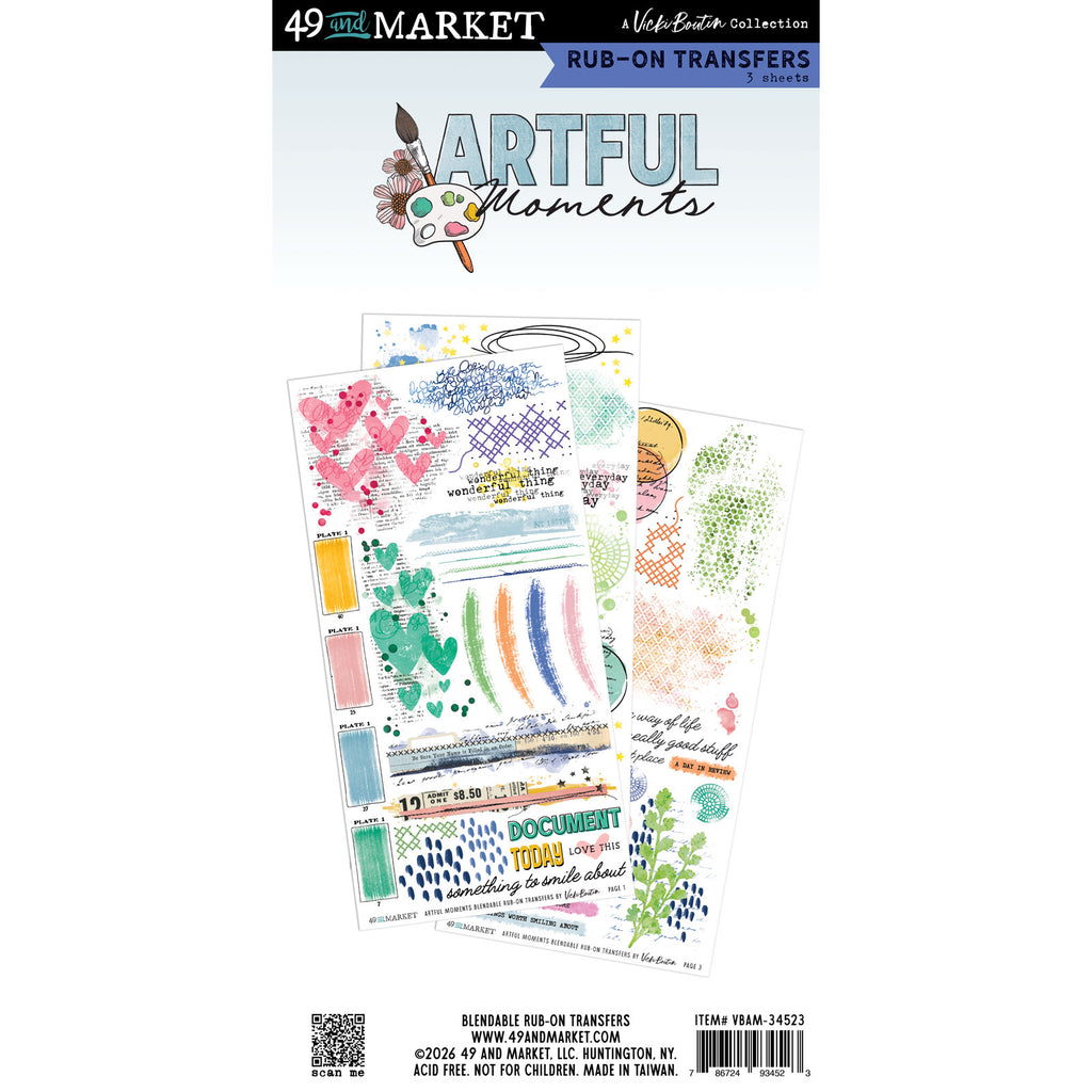 49 and Market Artful Moments Blendable Rub-on Transfer Sheets vbam-34523