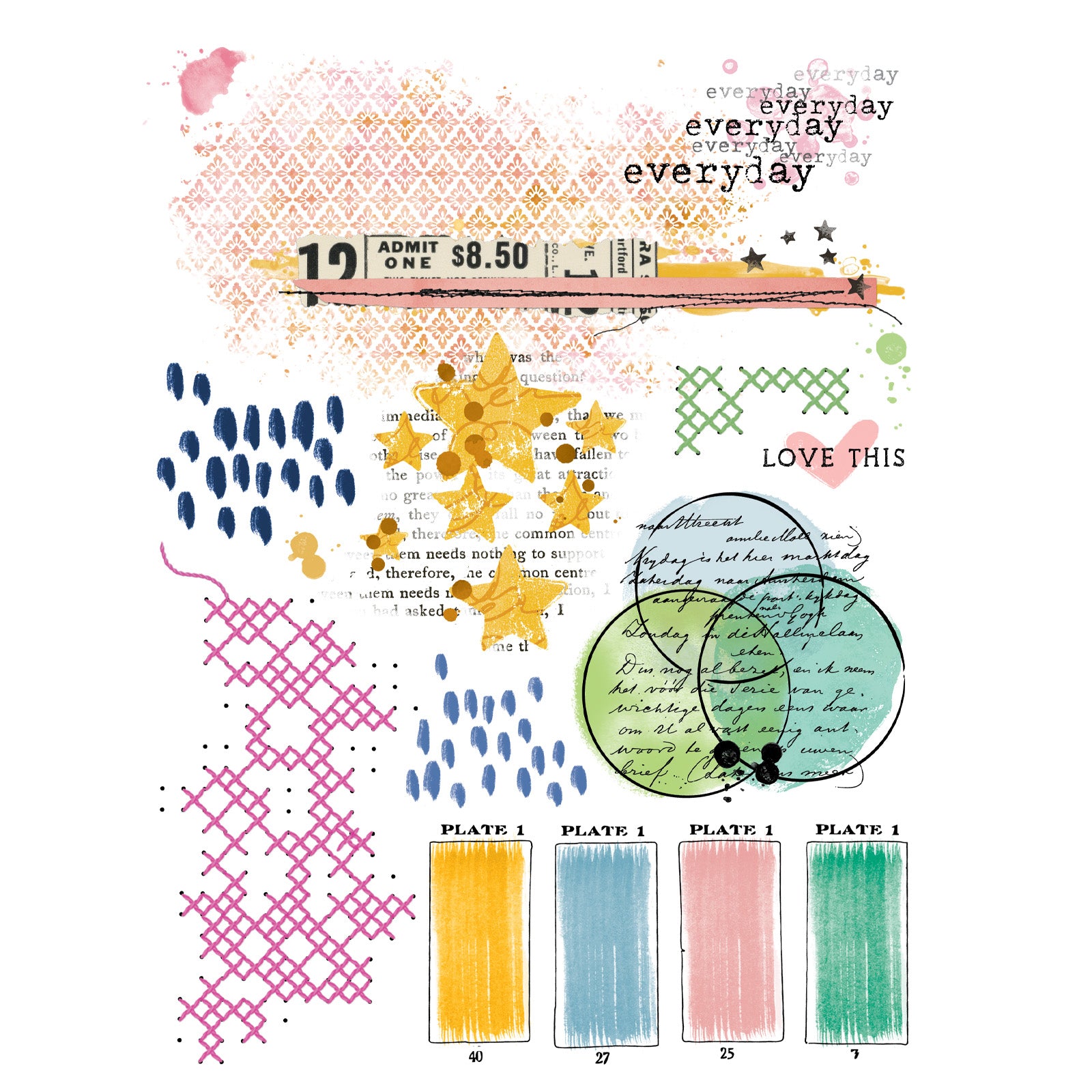 49 and Market Artful Moments Blendable Rub-on Transfer Sheets vbam-34523 image 1