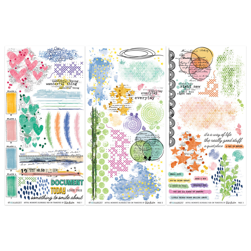 49 and Market Artful Moments Blendable Rub-on Transfer Sheets vbam-34523 image 2