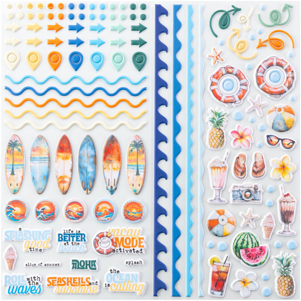49 and Market Beach Vibes Collection Puffy Stickers dbv-32208 product image