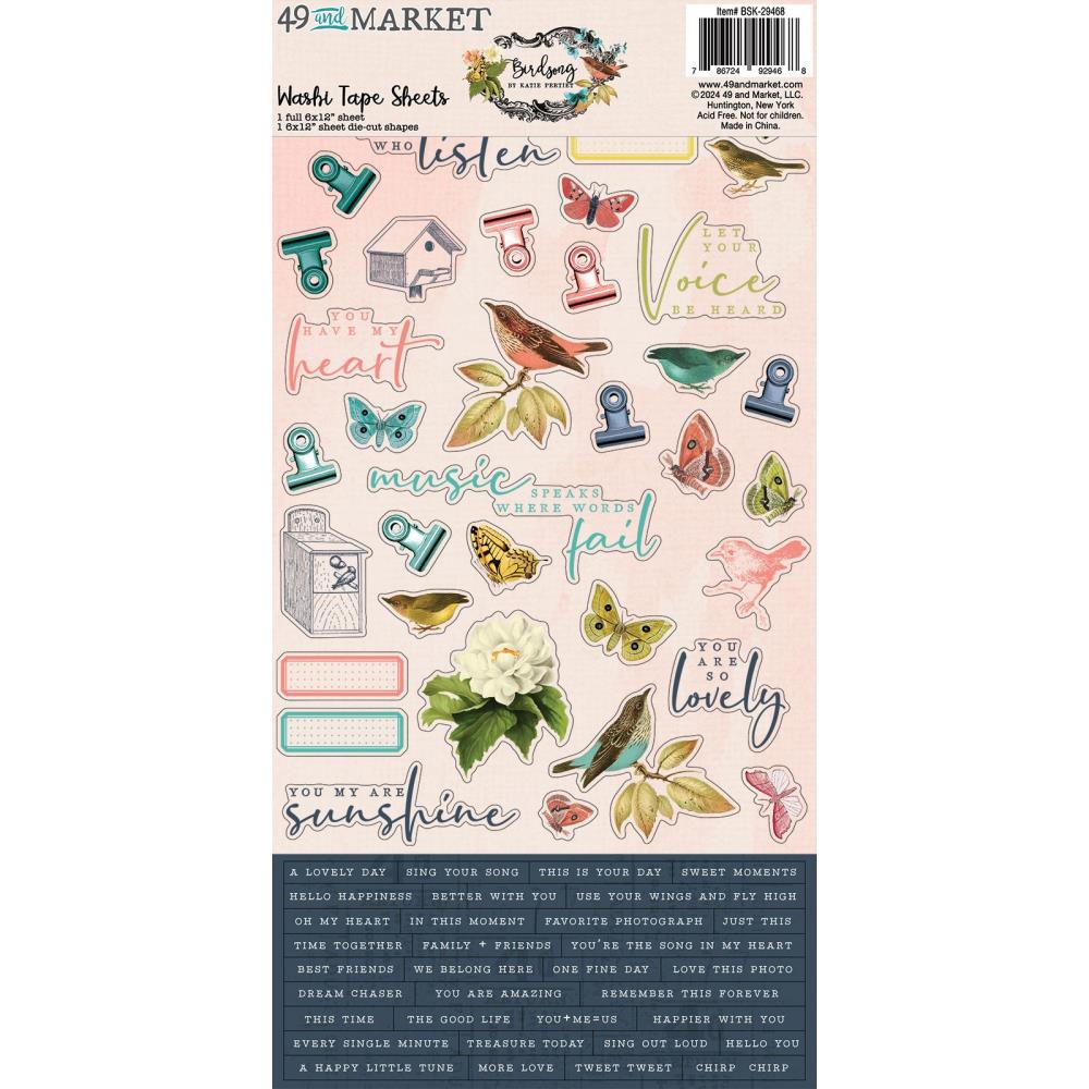 49 and Market Birdsong Washi Tape Sheet bsk-29468