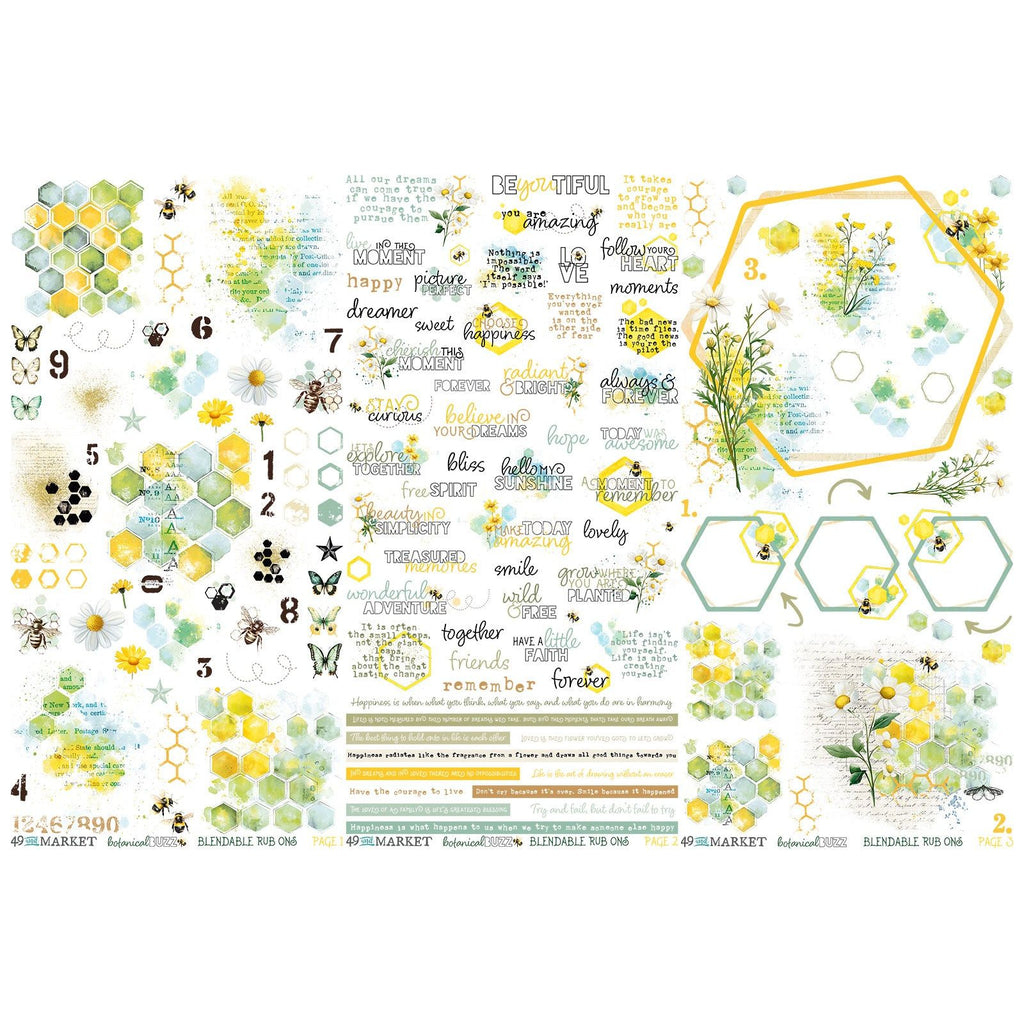 49 and Market Botanical Buzz Collection 6 x12 Rub-on Transfers dbb-32383 product image