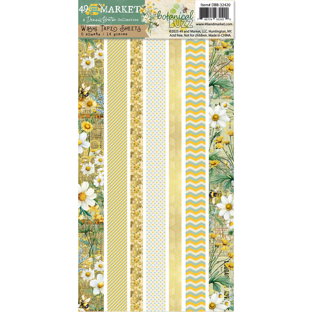 49 and Market Botanical Buzz Collection Washi Tape Sheets dbb-32420