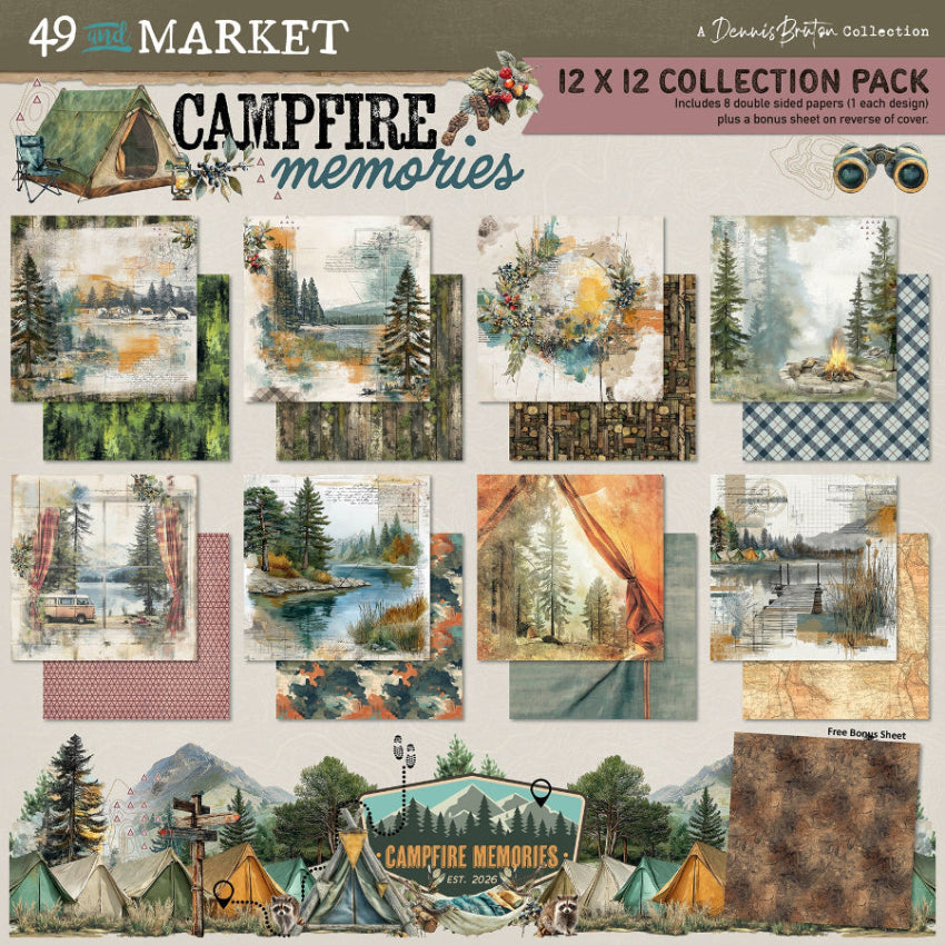 49 and Market Campfire Memories 12 x 12 inch Paper Pack dcm-37272