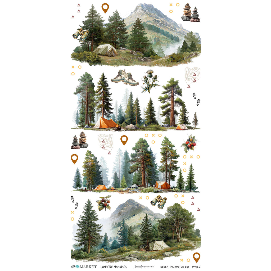 49 and Market Campfire Memories 6 x 12 inch Essential Rub-on Transfers dcm-37432 product image 2