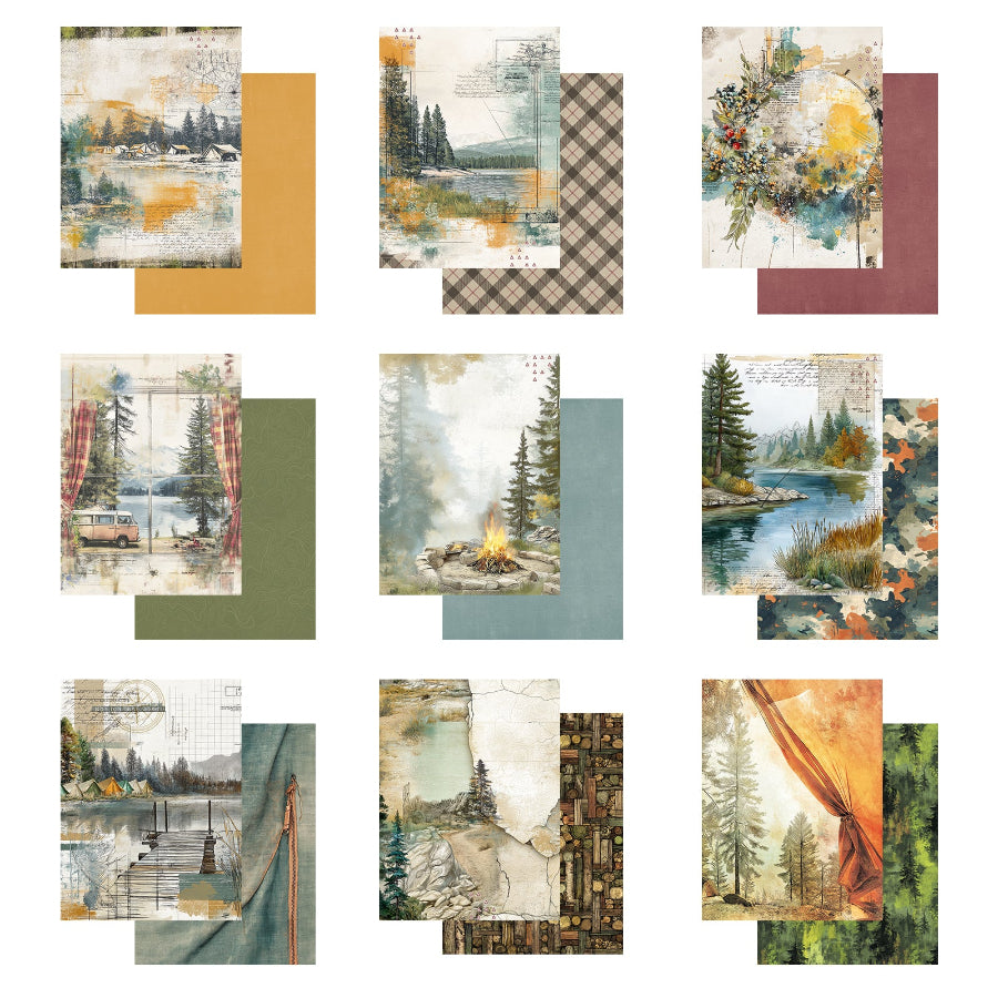 49 and Market Campfire Memories 6 x 8 inch Paper Pack dcm-37296 all paper images