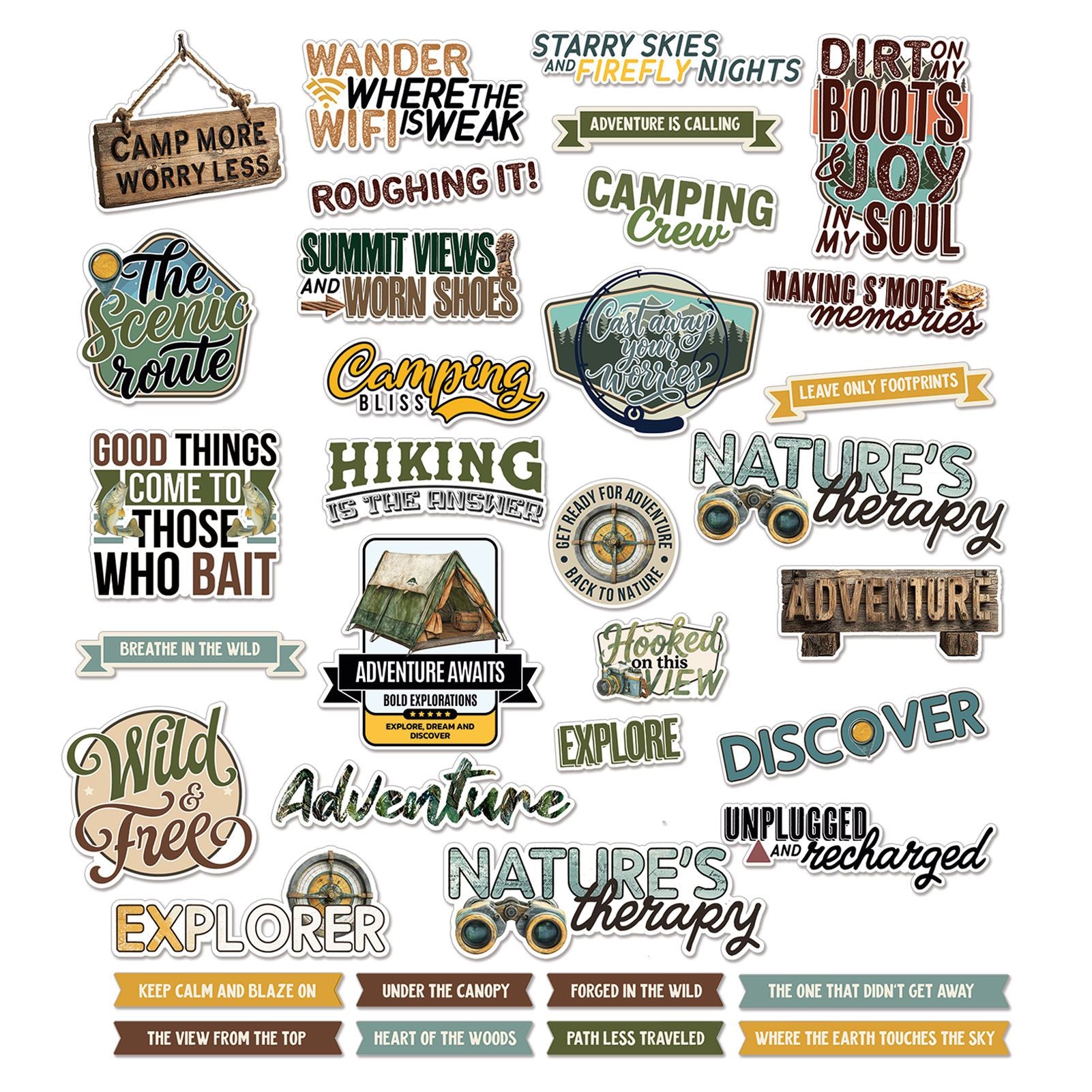 49 and Market Campfire Memories Chipboard Sentiments dcm-37487 contents inside package