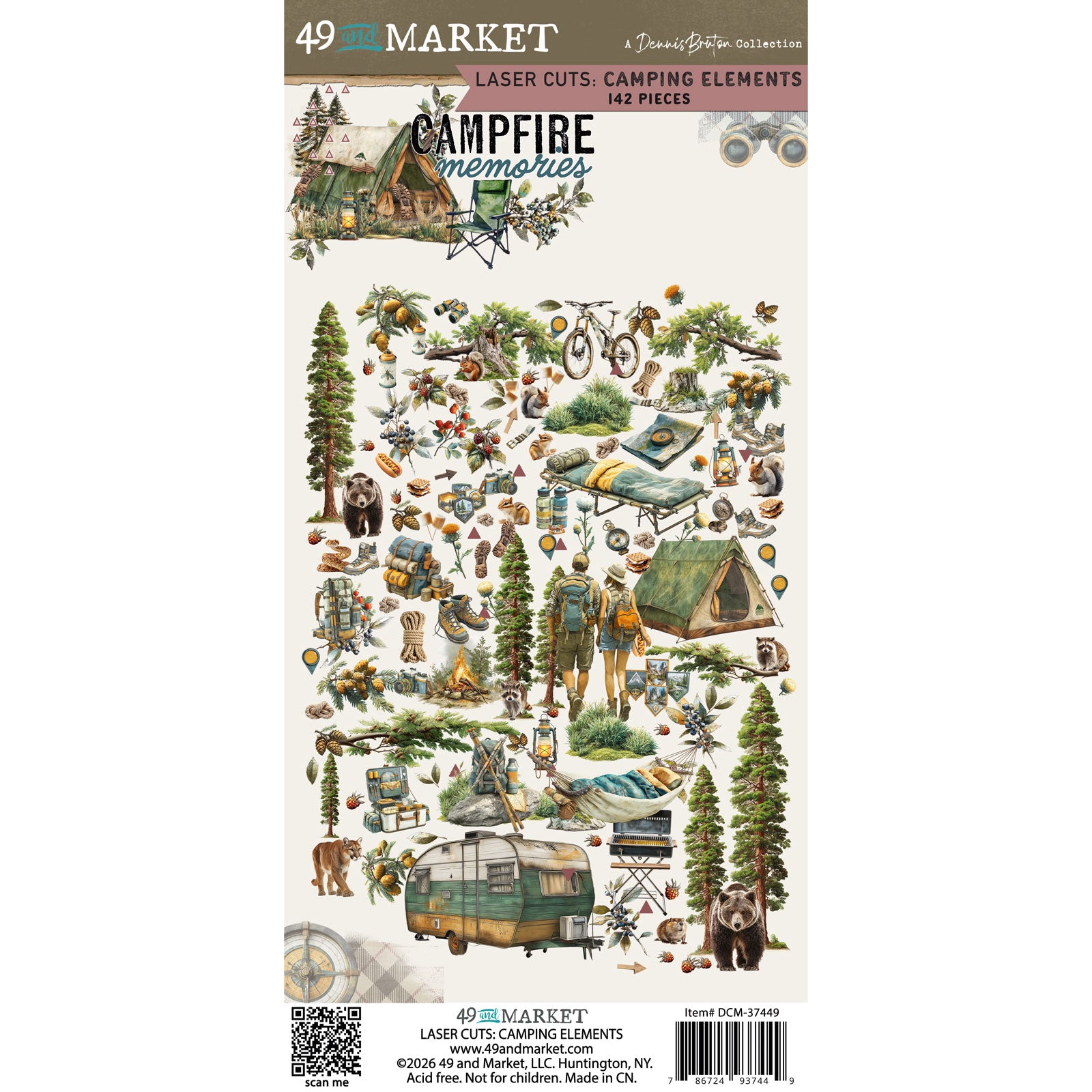 49 and Market Campfire Memories Laser Cut Camping Elements dcm-37449
