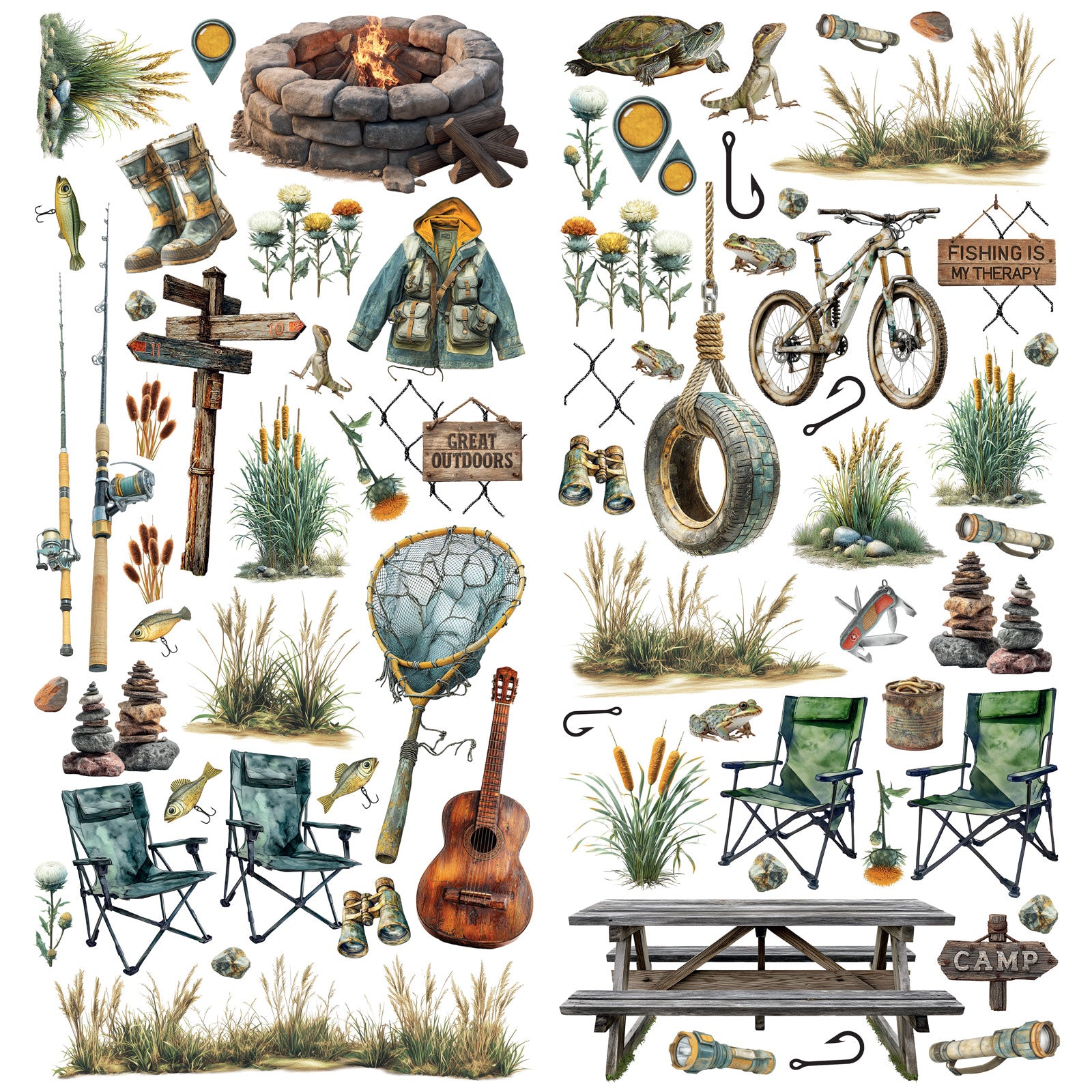 49 and Market Campfire Memories Laser Cut Fishing Elements dcm-37456 product image 1