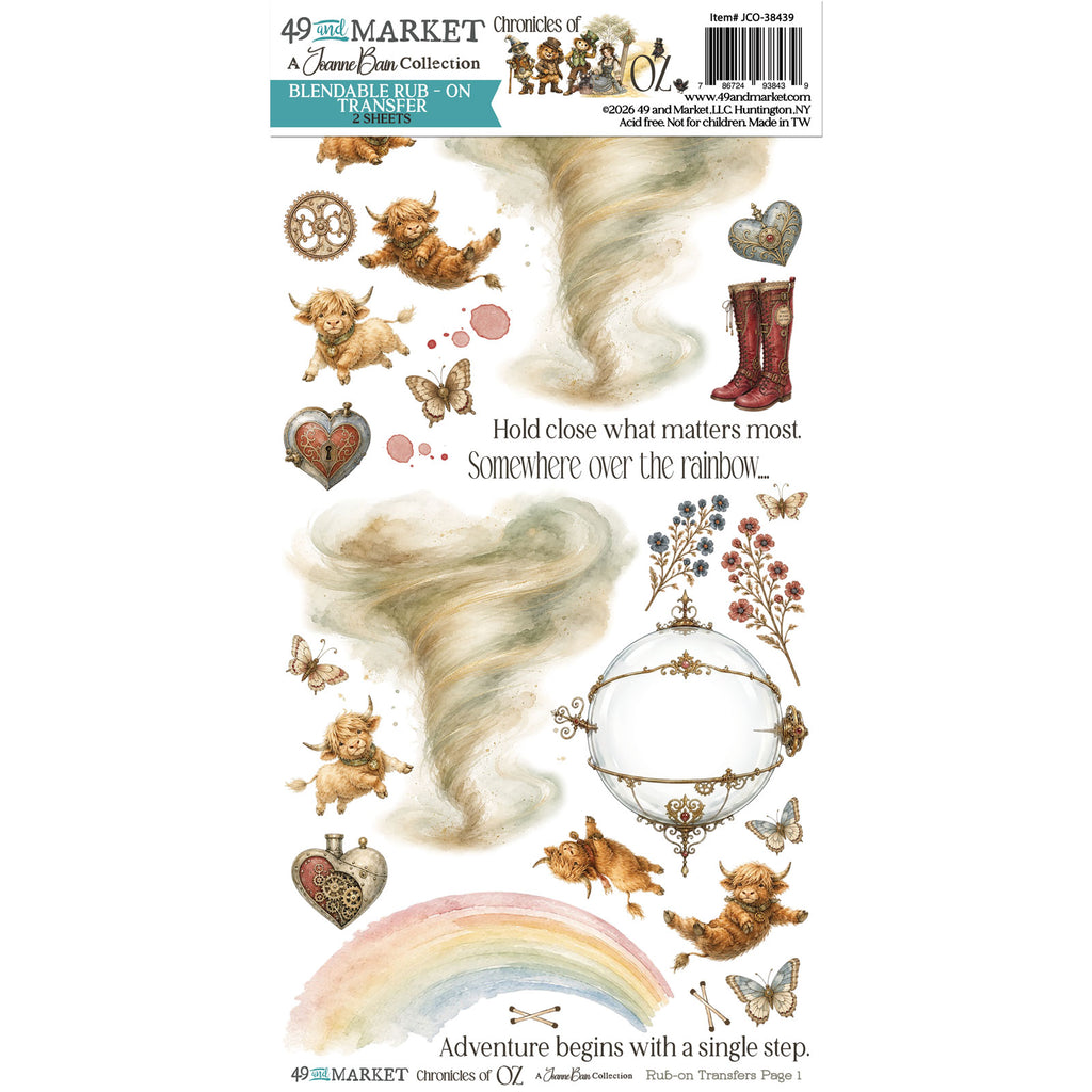 49 and Market Chronicles of Oz  6 x 12 inch Blendable Rub-on Transfer Sheets jco-38439