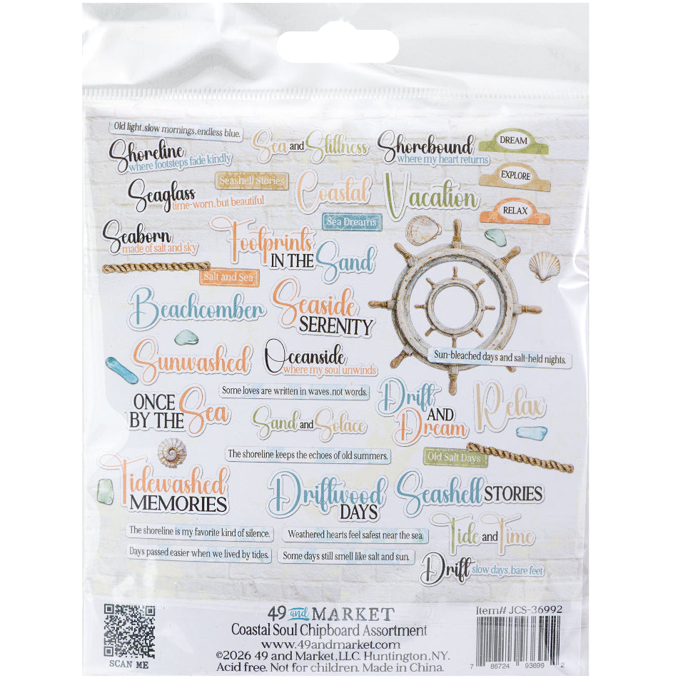49 and Market Coastal Soul Chipboard jsc-36992 back of package