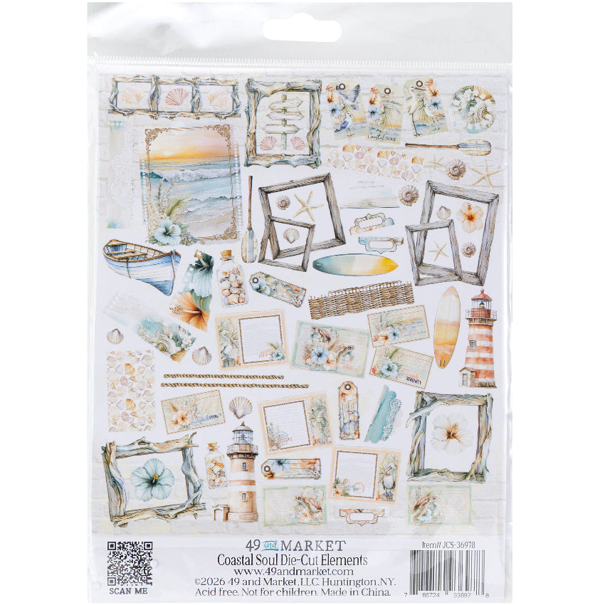 49 and Market Coastal Soul Die-Cut Elements jcs-36978 back of package