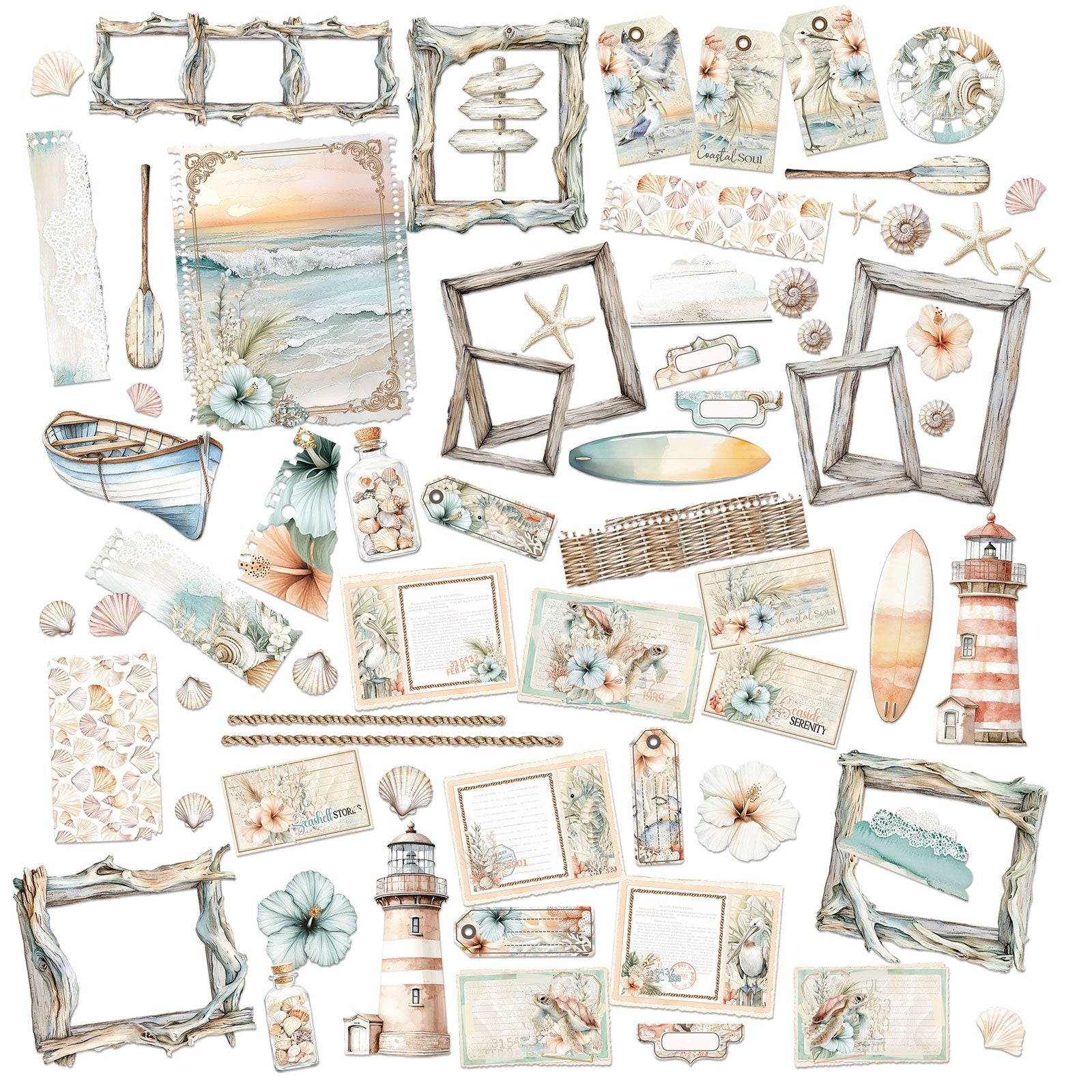 49 and Market Coastal Soul Die-Cut Elements jcs-36978 contents inside package