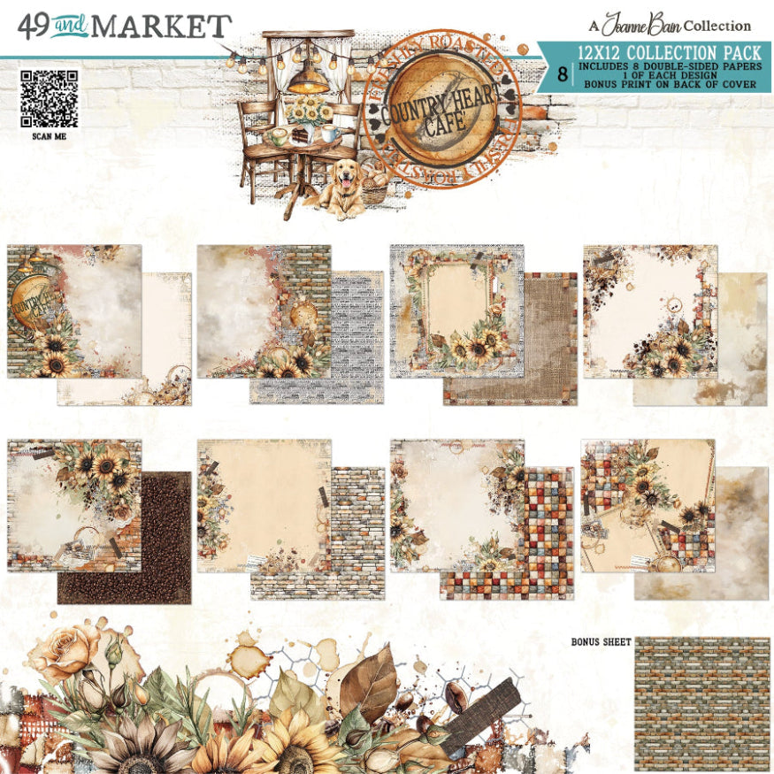 49 and Market Country Heart Cafe 12 x12 inch Paper Pack jch-36213