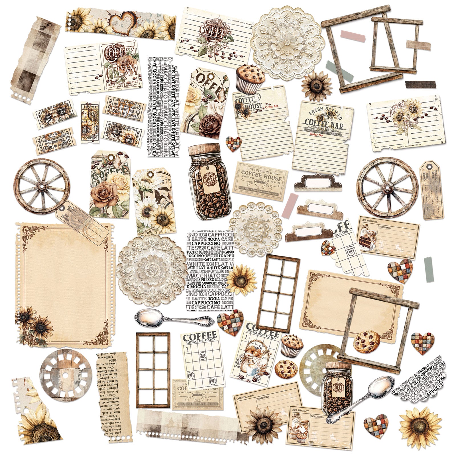49 and Market Country Heart Cafe Die-Cut Elements jch-36398 contents inside package