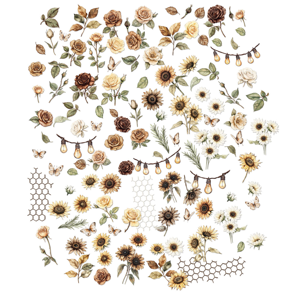 49 and Market Country Heart Cafe Laser Cut Wildflowers jch-36381 contents inside package