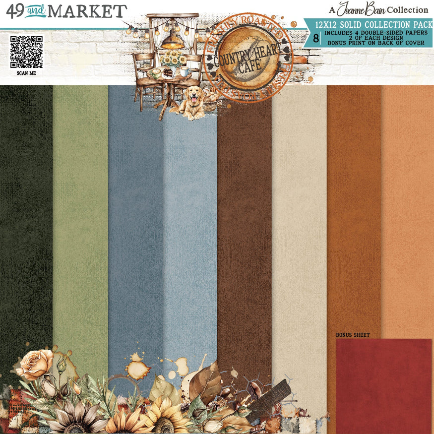 49 and Market Country Heart Cafe Solids 12 x12 inch Paper Pack jch-36220