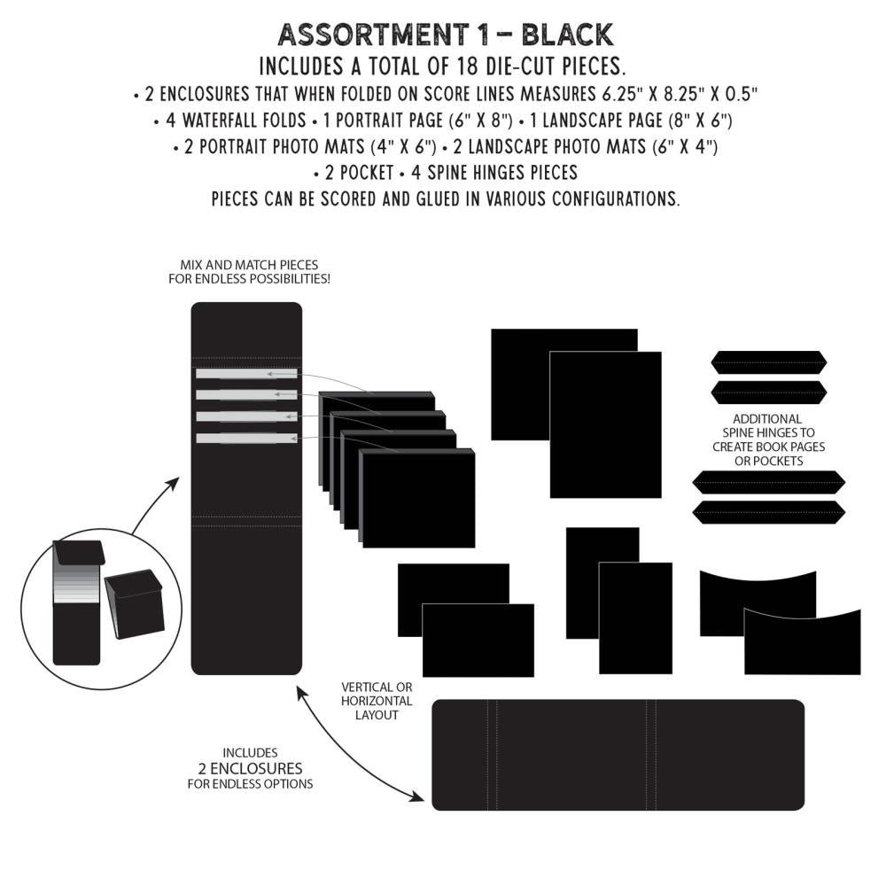 49 and Market Create-An-Album Foundation Inserts Assortment 1 Black caa-32826 image 1