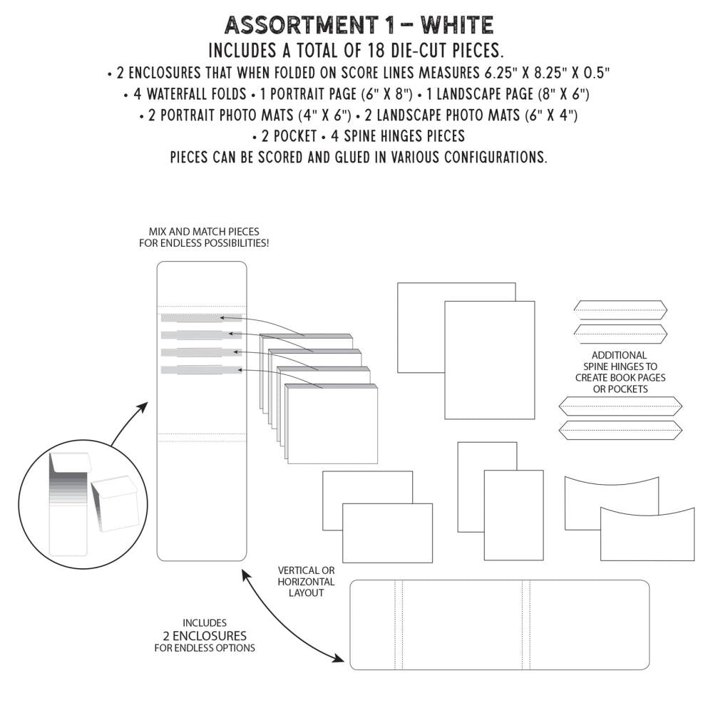 49 and Market Create-An-Album Foundation Inserts Assortment 1 White caa-32819 image 1
