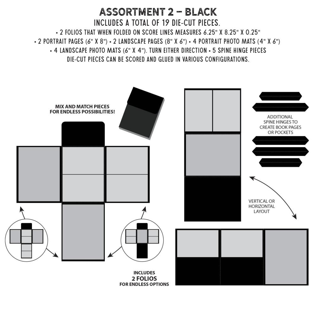 49 and Market Create-An-Album Foundation Inserts Assortment 2 Black caa-32840 image 1