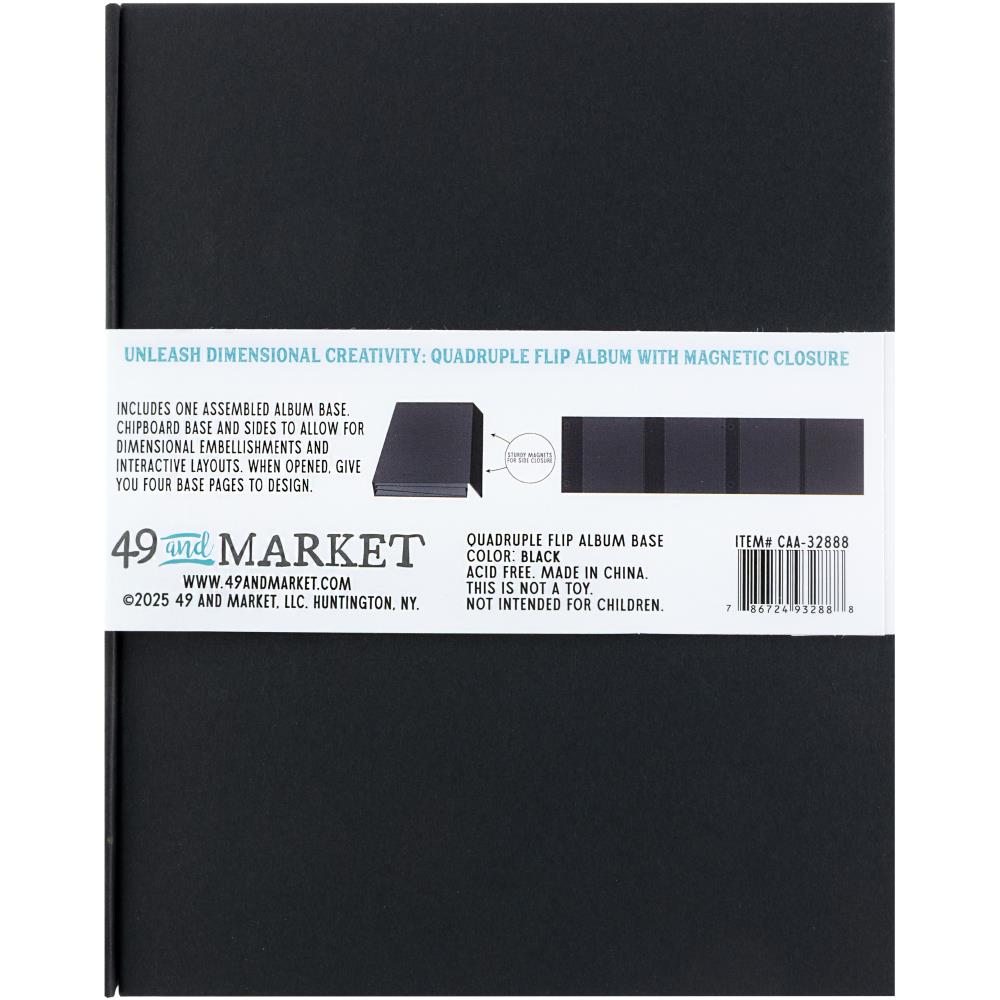 49 and Market Create-An-Album Quadruple Flip Album Base Black caa-32888 image 1