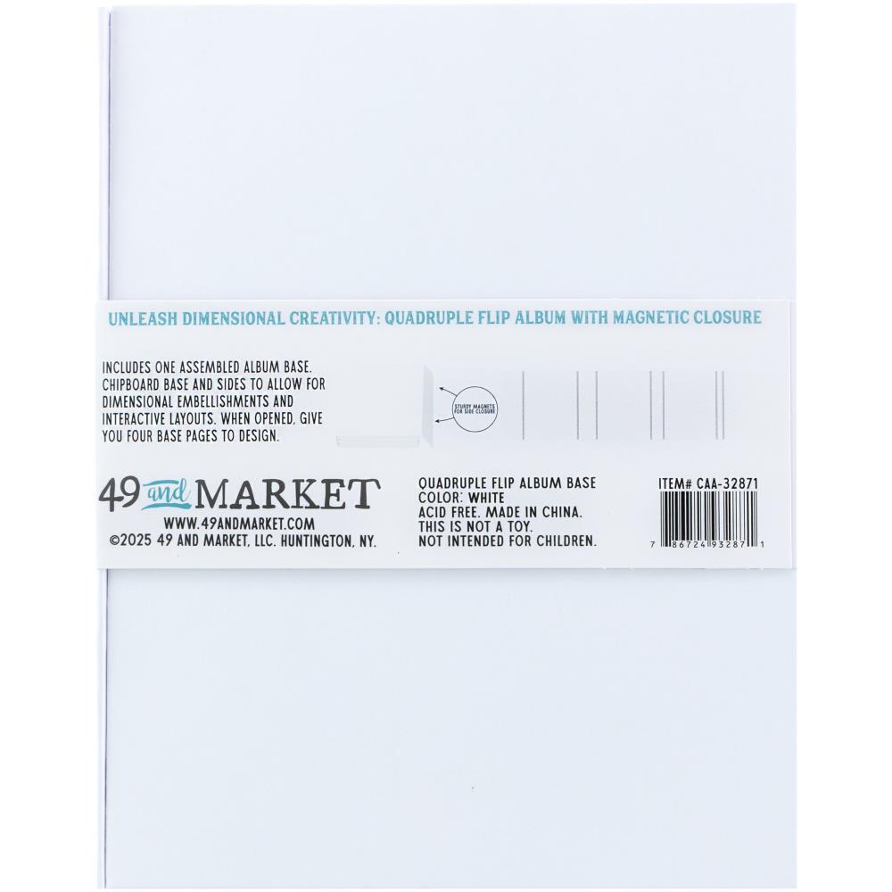 49 and Market Create-An-Album Quadruple Flip Album Base White caa-32871 image 3