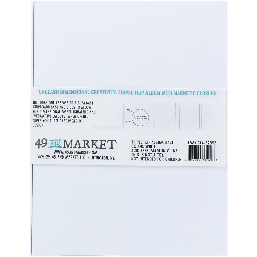 49 and Market Create-An-Album Triple Flip Album Base White caa-32857 image 1