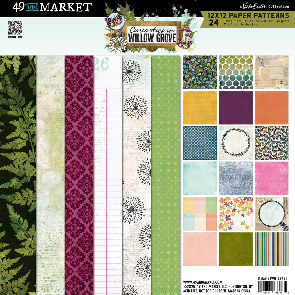 49 and Market Curiosities in Willow Grove 12 x 12 Paper Pad vbwg-33465
