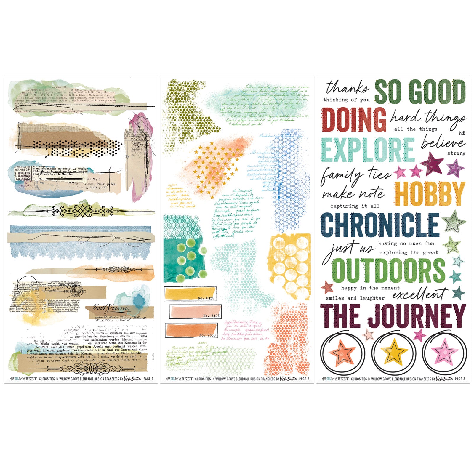49 and Market Curiosities in Willow Grove Blendable Rub-on Transfers vbwg-33649 art