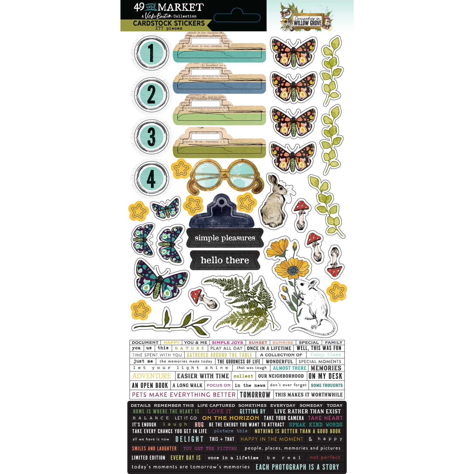 49 and Market Curiosities in Willow Grove Cardstock Stickers vbwg-33700 mouse
