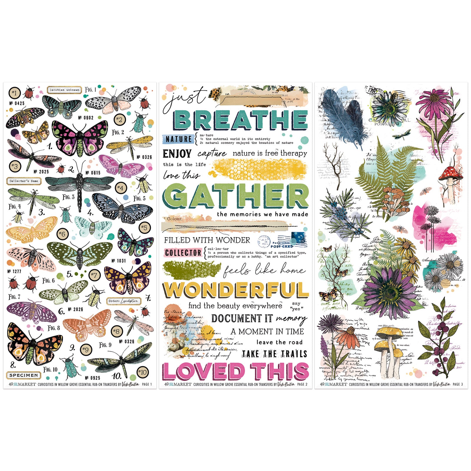 49 and Market Curiosities in Willow Grove Essential Rub-on Transfers vbwg-33632 words