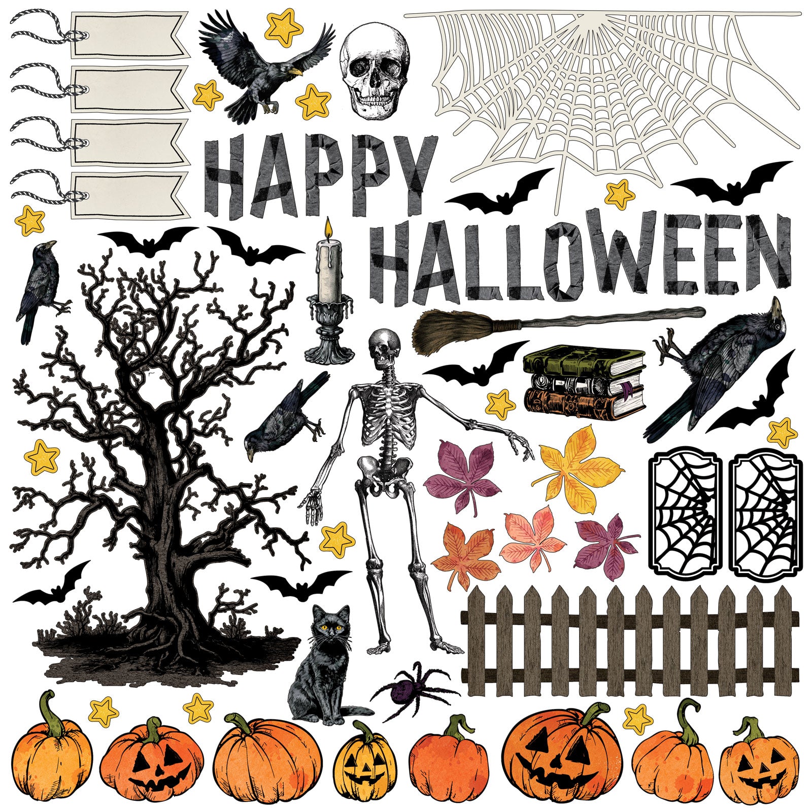 49 and Market Curiosities in Willow Grove Halloween Assortment vbwg-33731 skull