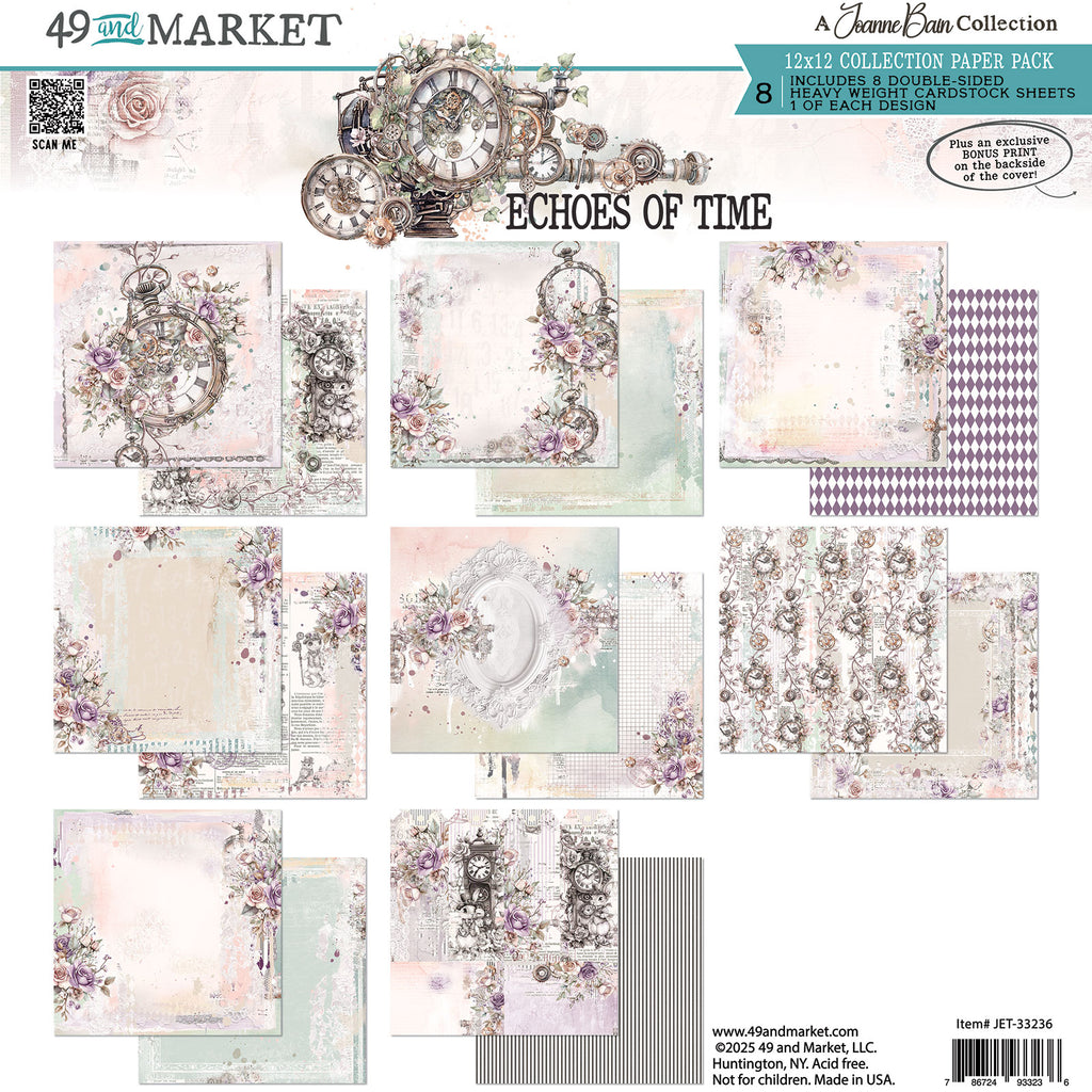 49 and Market Echoes of Time 12 x 12 inch Paper Pack jet-33236