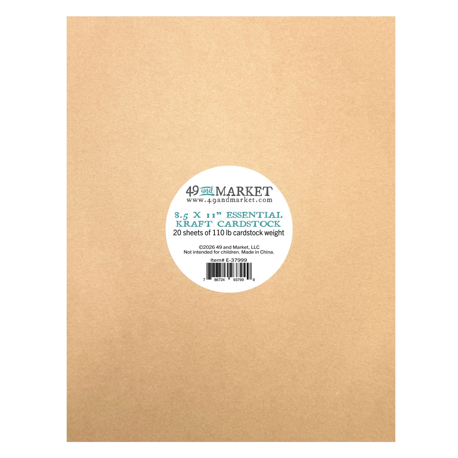 49 and Market Essential Kraft 8.5 x 11 inch Cardstock Pack e-37999