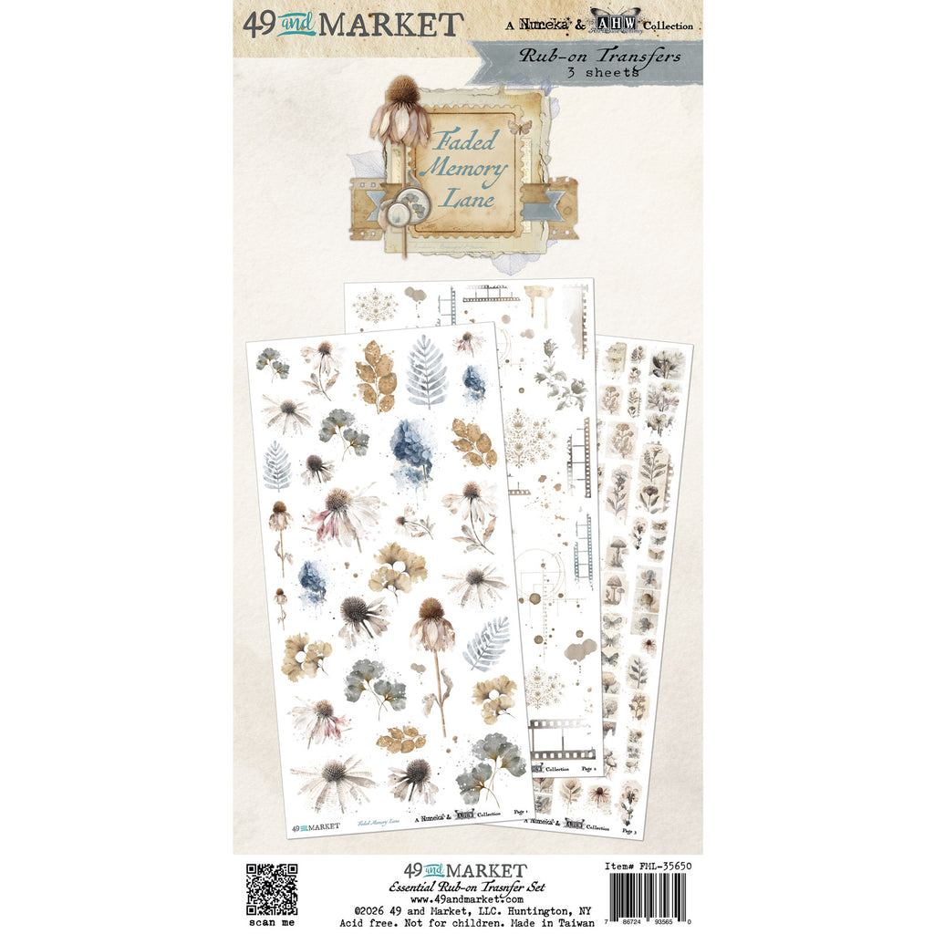 49 and Market Faded Memory Lane Essential Rub On Transfers fml-35650