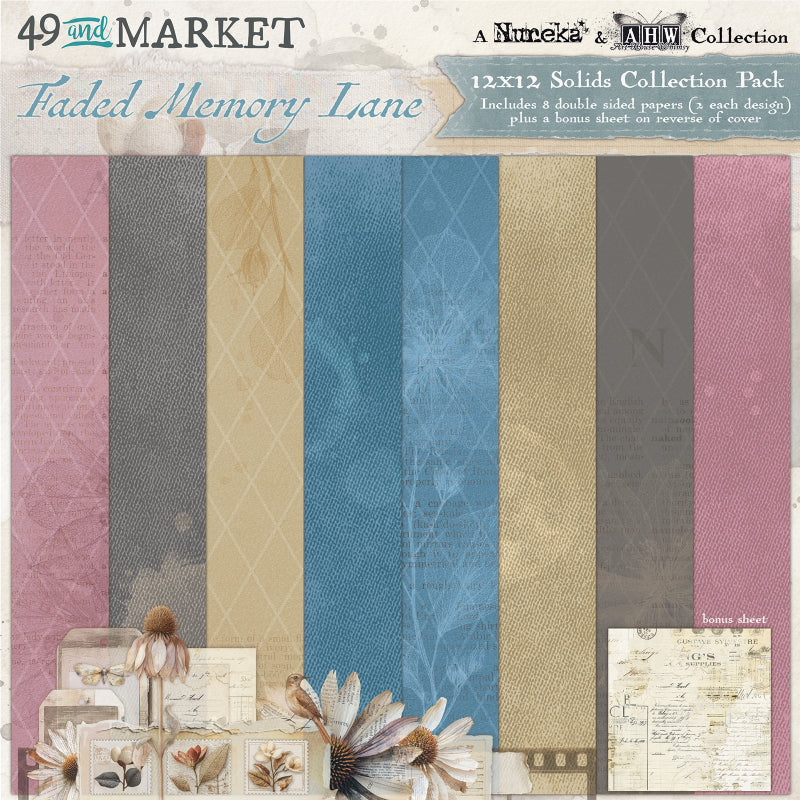 49 and Market Faded Memory Lane Solids 12 x 12  Paper Pack fml-35513