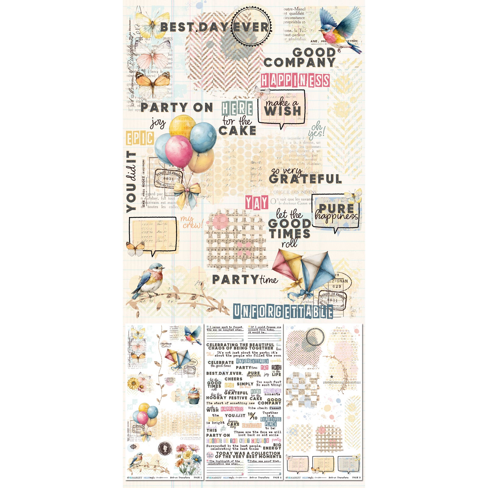 49 and Market Glimmer and Glee 6 x12 inch Blendable Rub-on Transfer Sheets dgg-36114 image 1