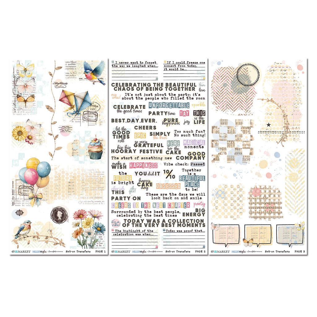 49 and Market Glimmer and Glee 6 x12 inch Blendable Rub-on Transfer Sheets dgg-36114 image 2