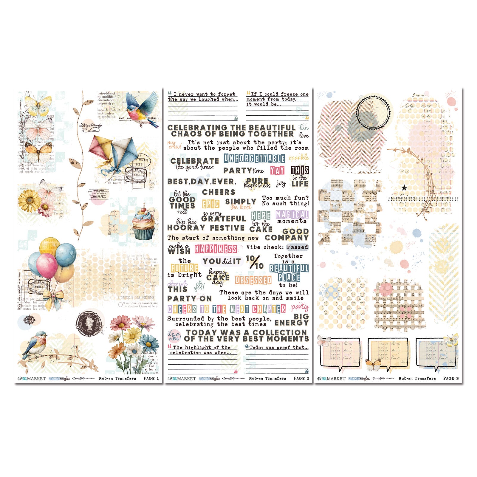 49 and Market Glimmer and Glee 6 x12 inch Blendable Rub-on Transfer Sheets dgg-36114 image 2