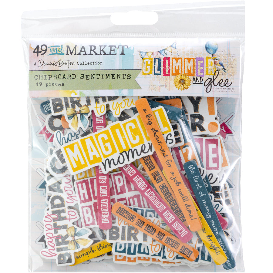 49 and Market Glimmer and Glee Chipboard dgg-36152
