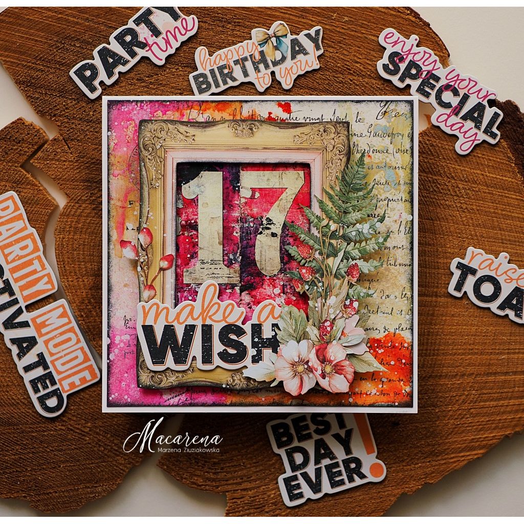 49 and Market Glimmer and Glee Ephemera and Frames dgg-36138 make a wish card