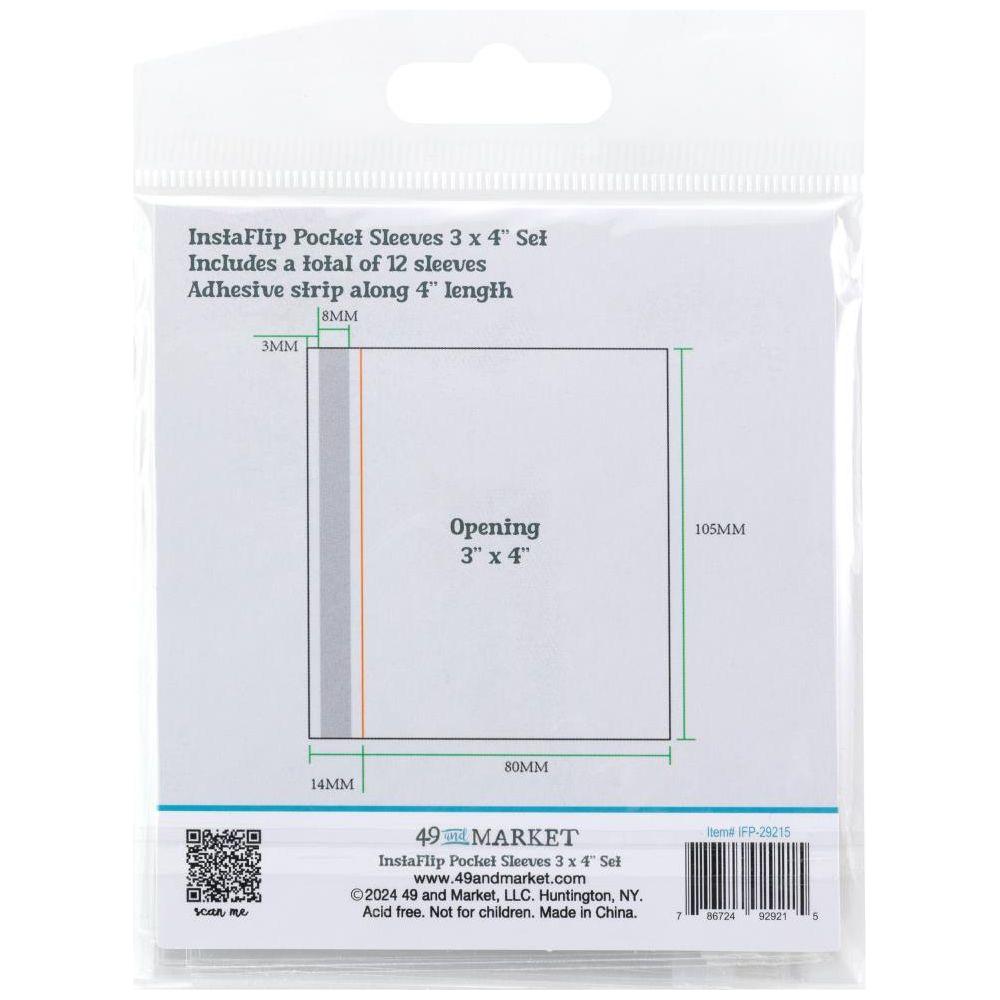 49 and Market InstaFlip Pocket Page 3x4 inch Sleeves ifp-29215 measurements