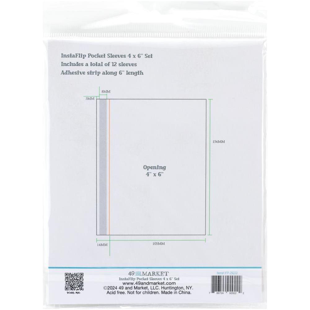 49 and Market InstaFlip Pocket Page 4x6 inch Sleeves ifp-29222 measurements