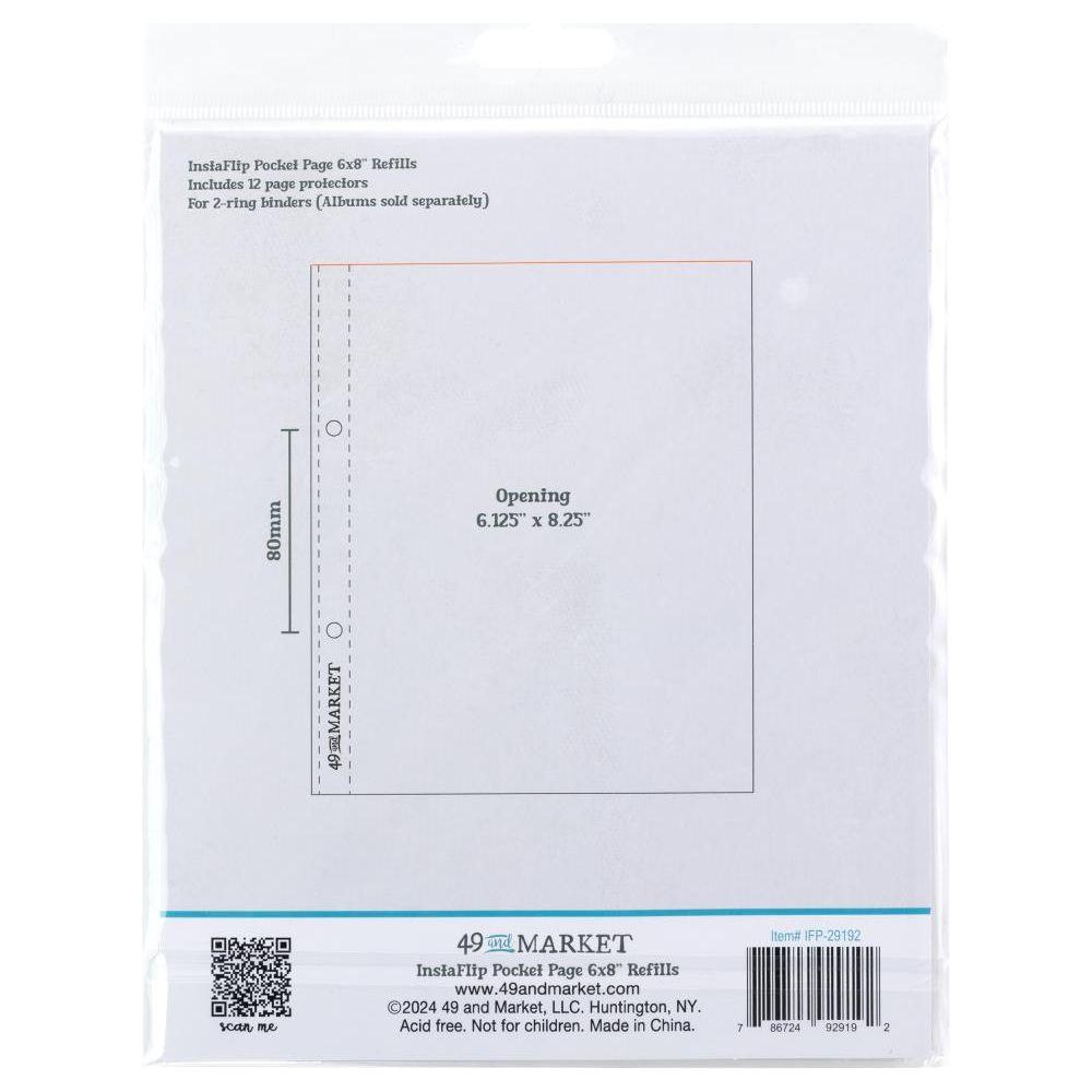 49 and Market InstaFlip Pocket Page 6x8 inch Refills ifp-29192 measurements