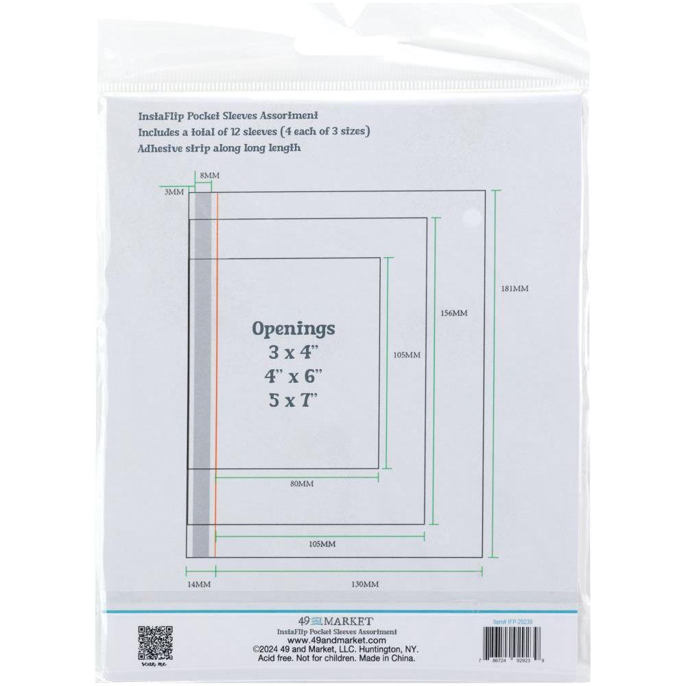 49 and Market InstaFlip Pocket Page Sleeve Assortment ifp-29239 measurements