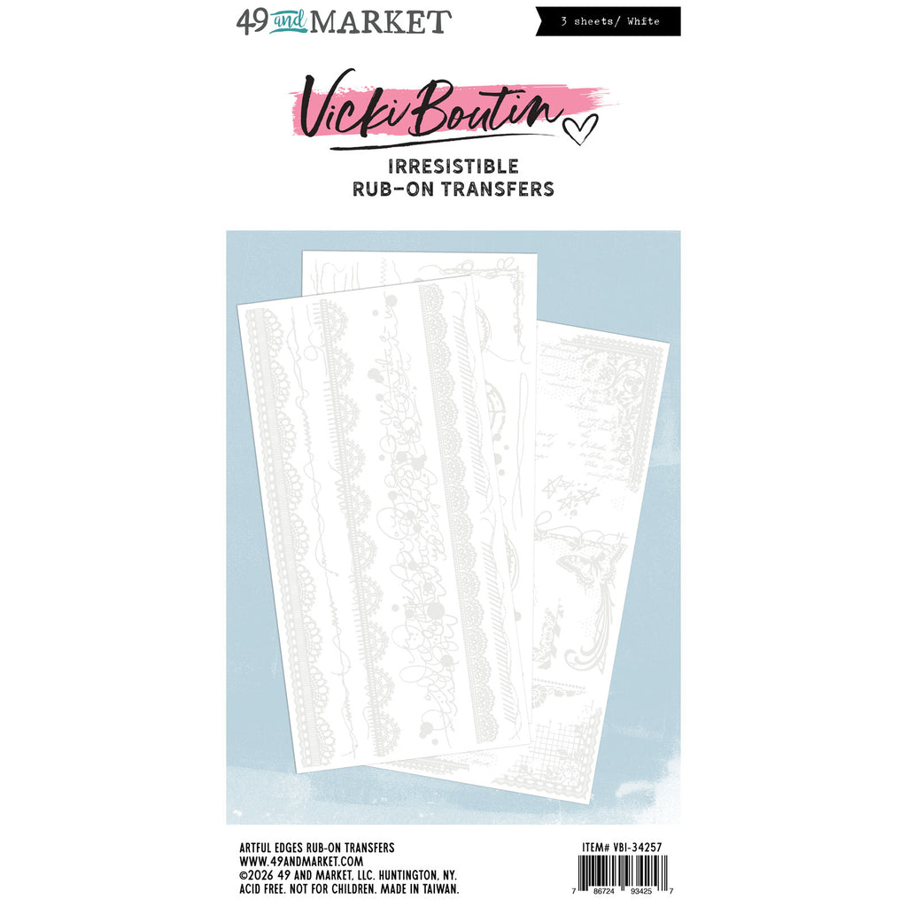 49 and Market Irresistible Artful Edges Rub-on Transfers vbi-34257