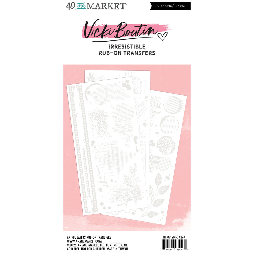 49 and Market Irresistible Artful Layers Rub-on Transfers vbi-34264