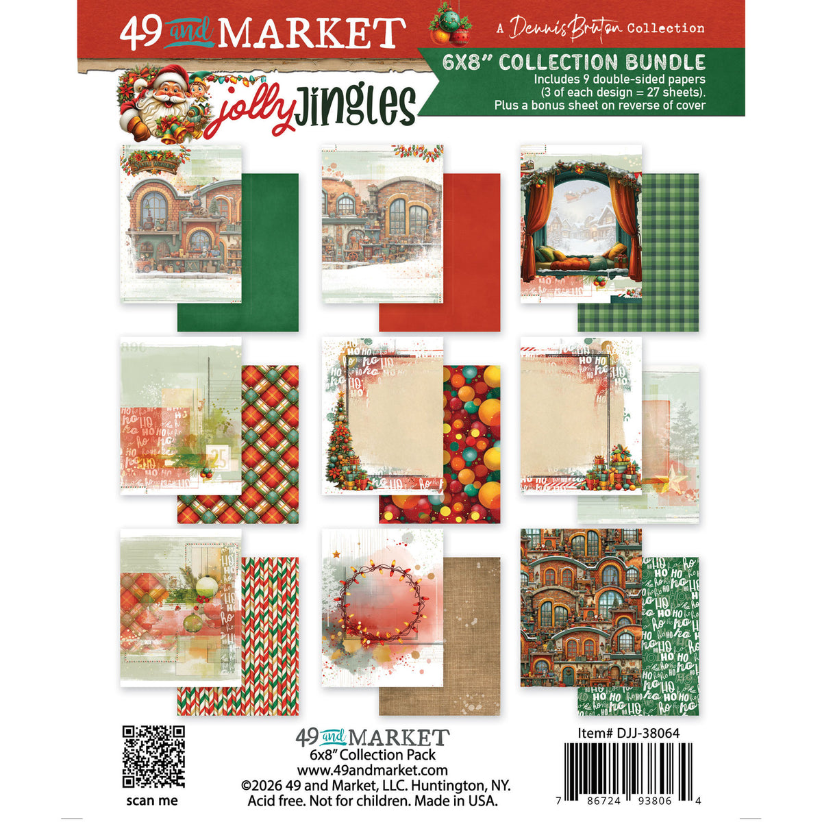 49 and Market Jolly Jingles  6 x 8 inch Paper Pack djj-38064