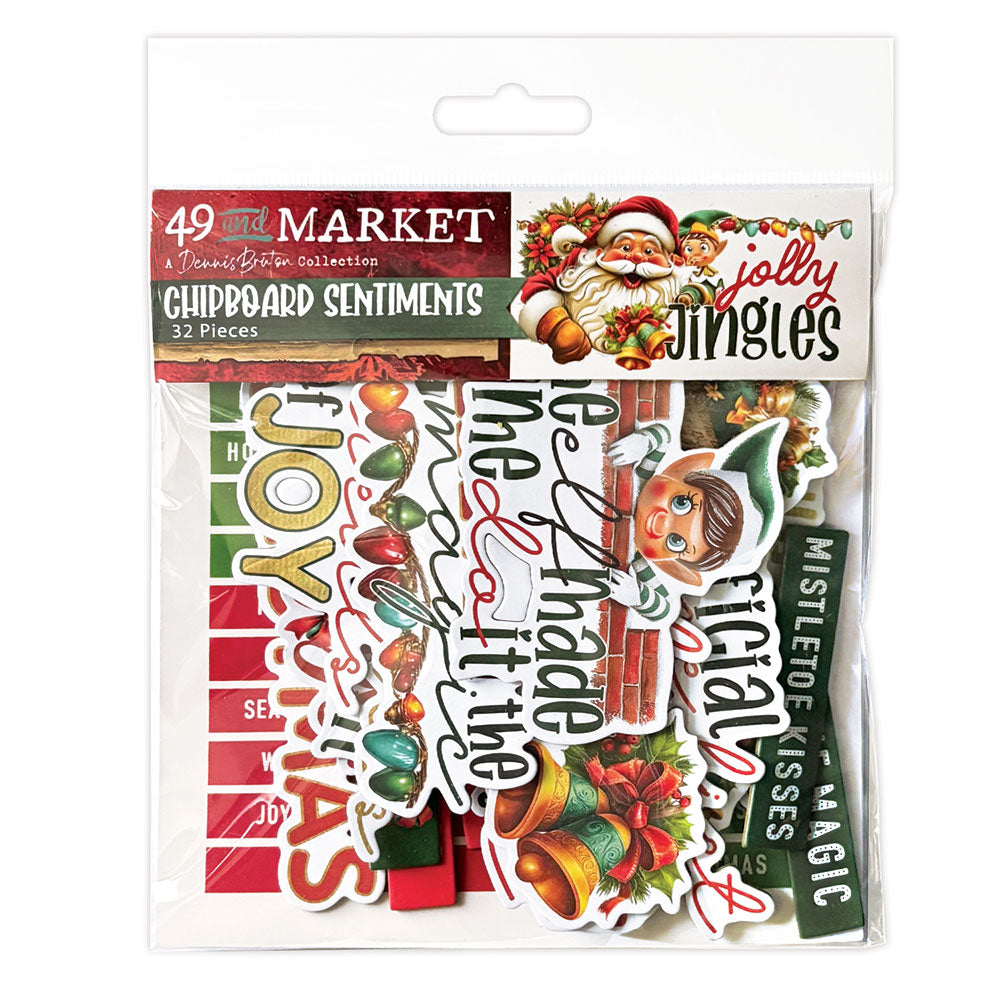 49 and Market Jolly Jingles Chipboard djj-38231